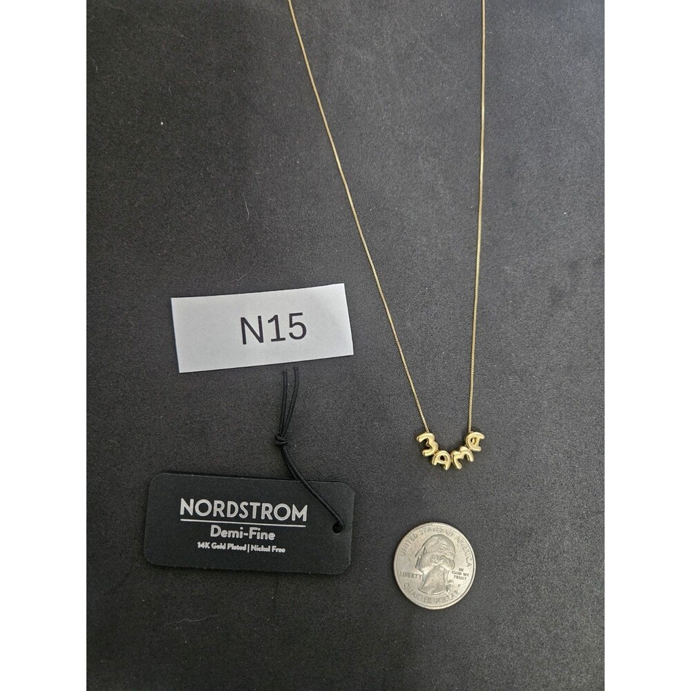 Nordstrom Demi Fine Bubble “Mama” Pendant Necklace 14K Gold Plated NWT - Picture 6 of 6